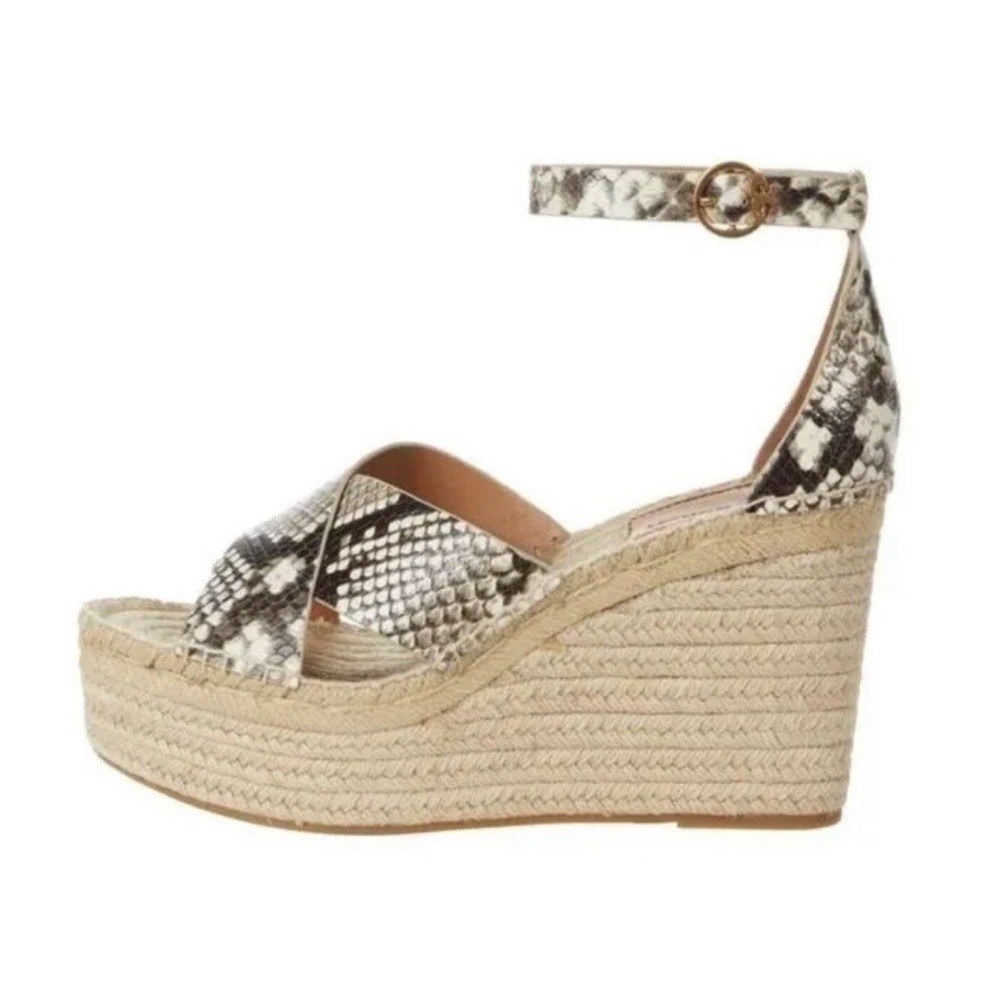 Tory Burch Wedge Espadrille 5.5 Sandals Selby Snake 105MM Platform $380